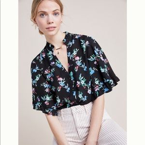 Anthropologie Flutter Sleeve Blouse